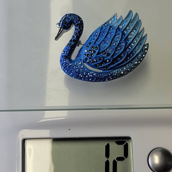 Blue Swan Brooch Pin - Picture 10 of 10